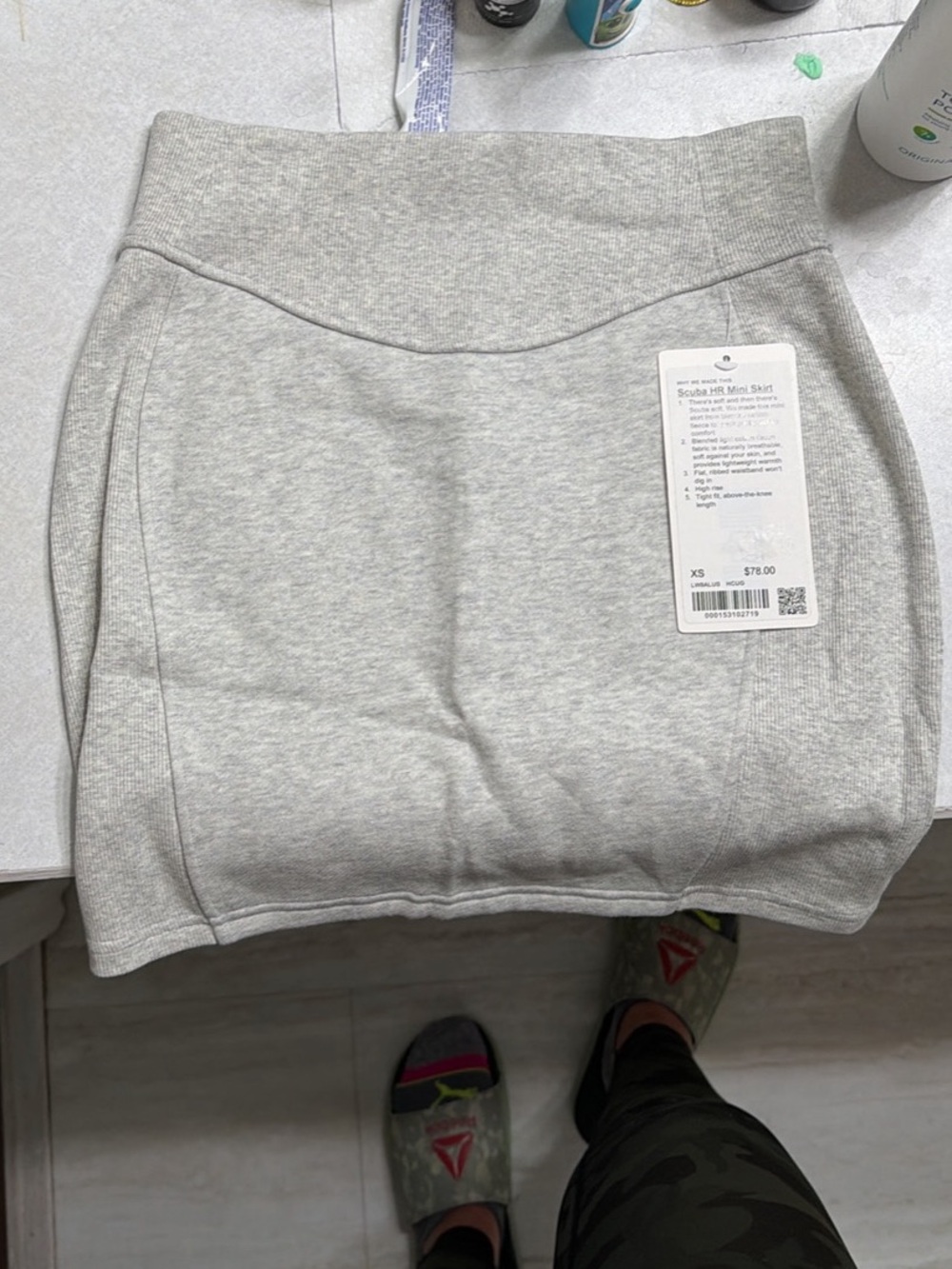 lululemon athletica Light Heather Gray Mini Skirt-brand new with tags
